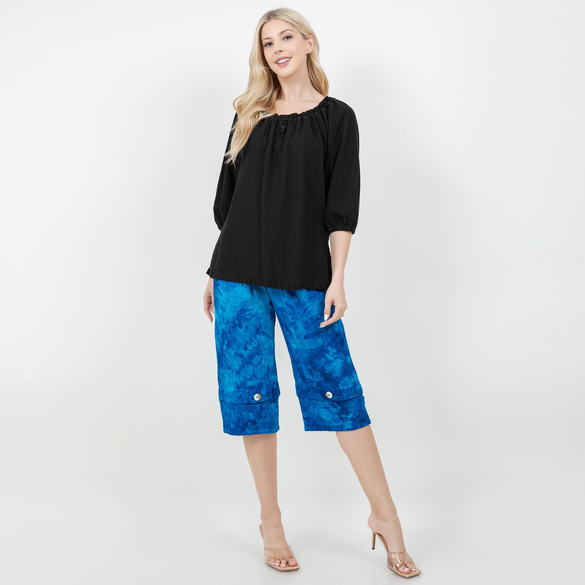 Gail Capri Pant with Pockets! 100% Cotton Gauze