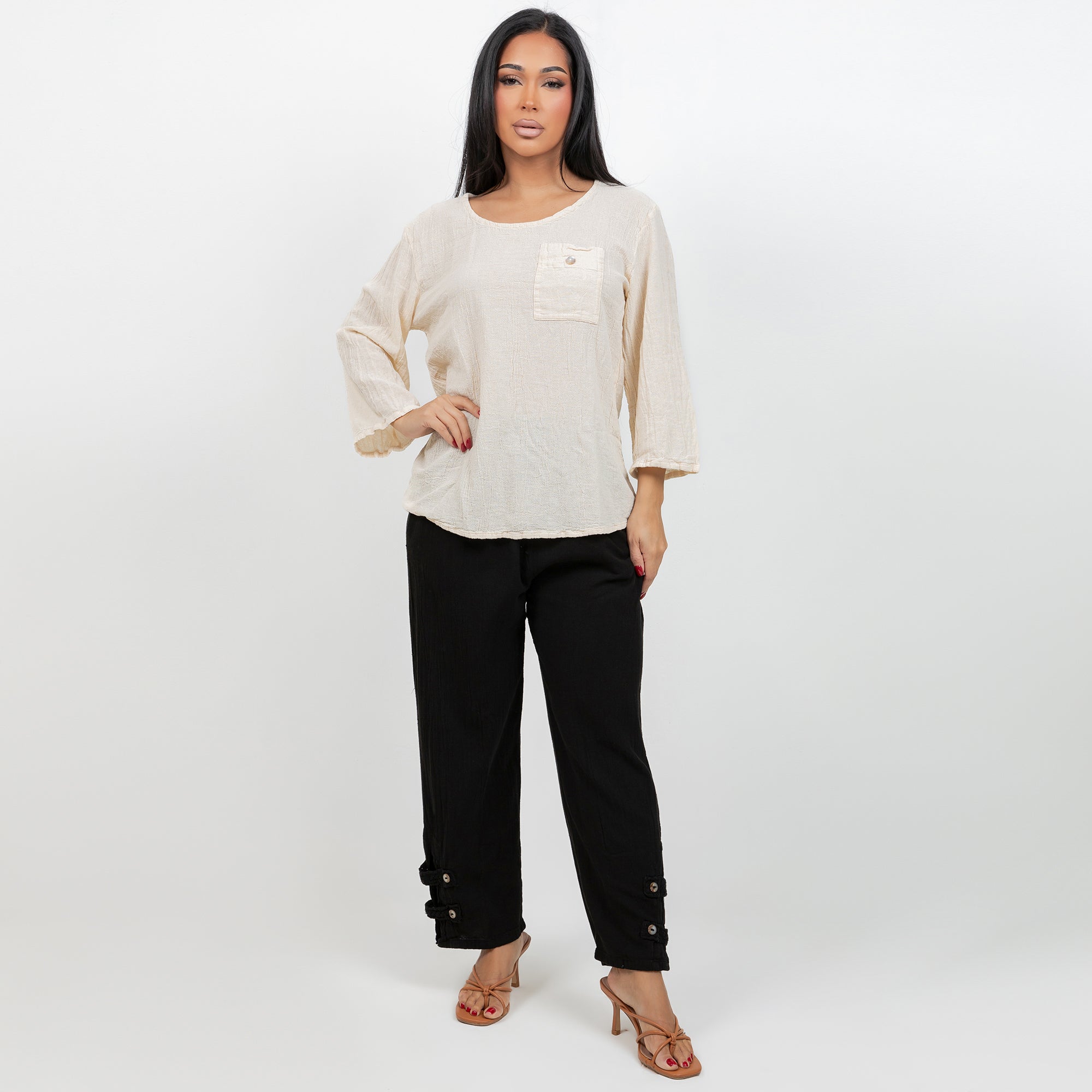 Serena Pant 100% Cotton Gauze Floods with POCKETS!