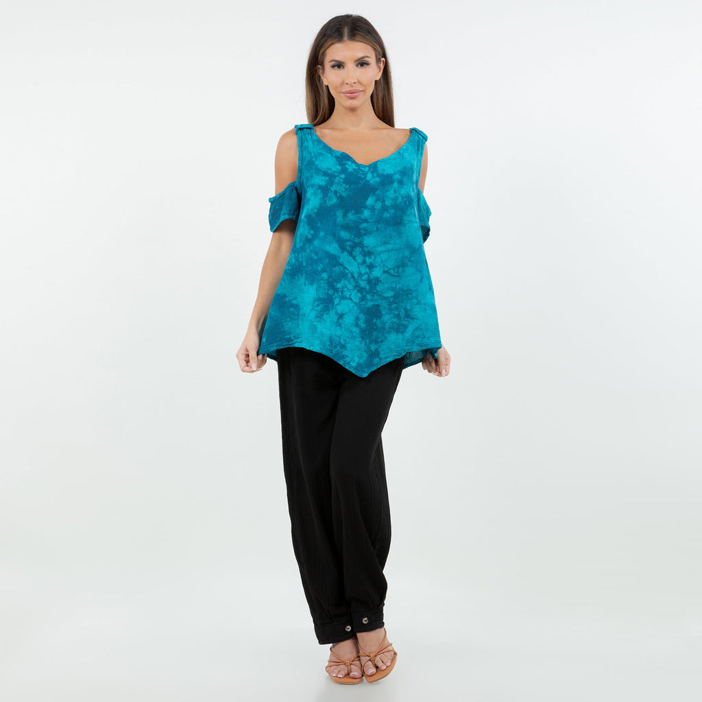Mylie Cold Shoulder Top 100% Cotton Gauze
