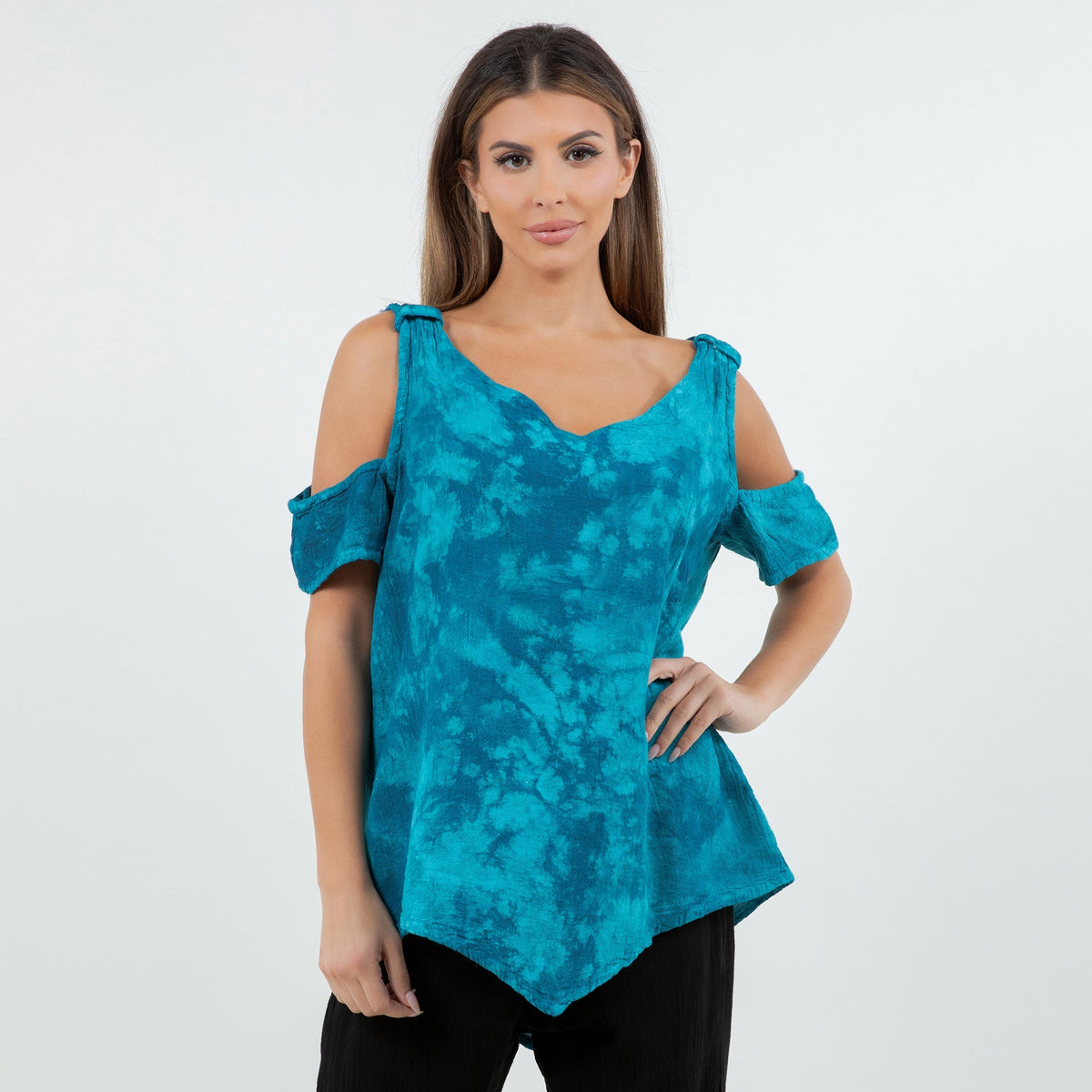 Mylie Cold Shoulder Top 100% Cotton Gauze