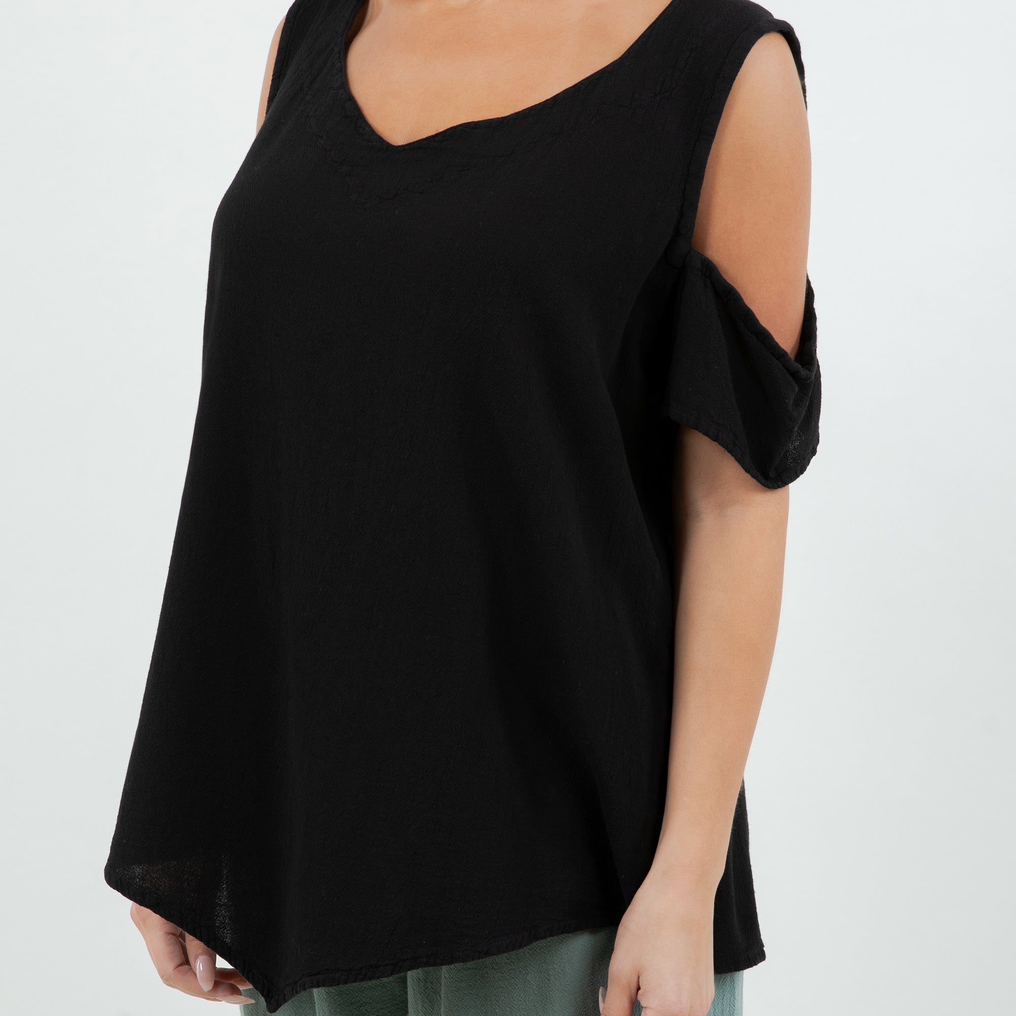 Mylie Cold Shoulder Top 100% Cotton Gauze