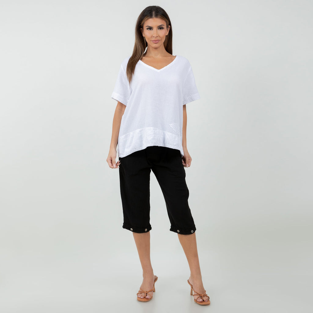 Women's Cotton Gauze Nydia Capri With Pockets