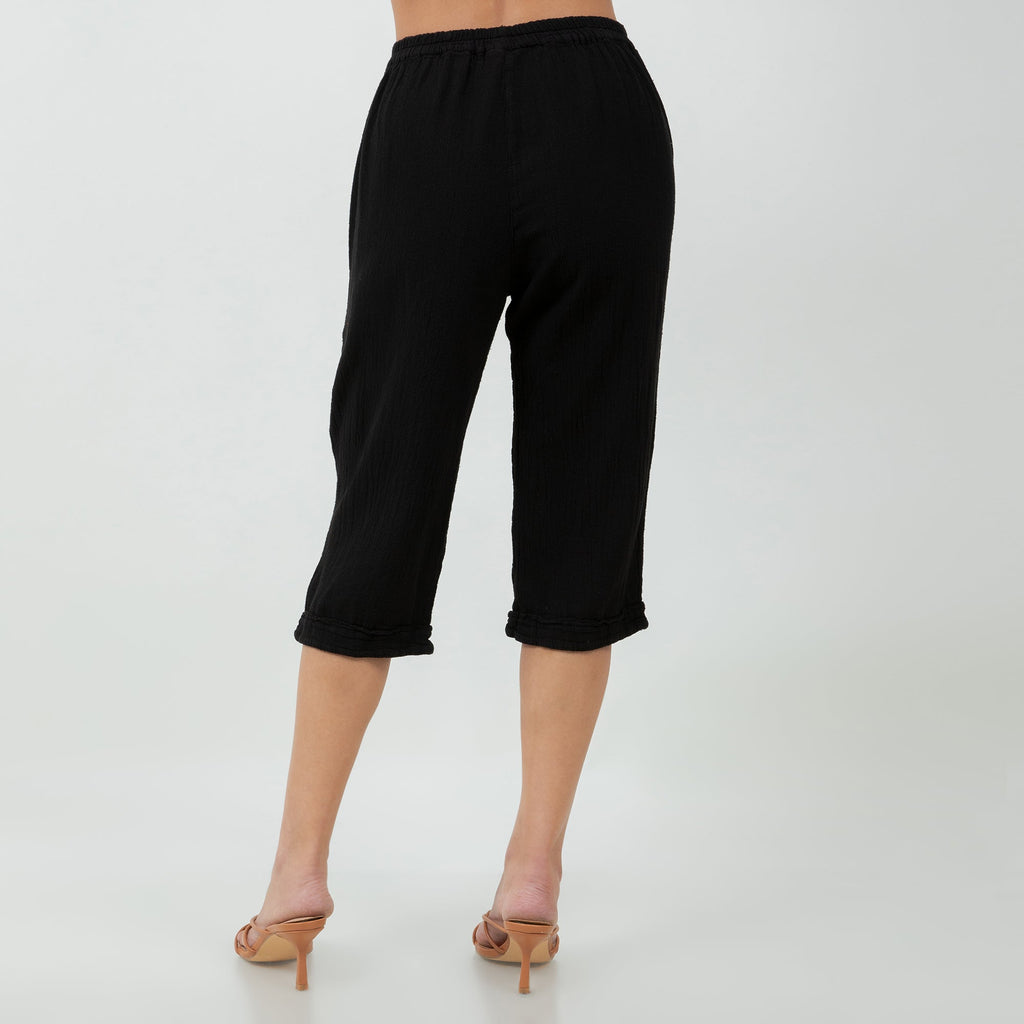 Women's Cotton Gauze Nydia Capri With Pockets