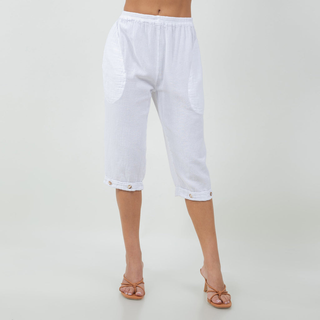 Women's Cotton Gauze Nydia Capri With Pockets