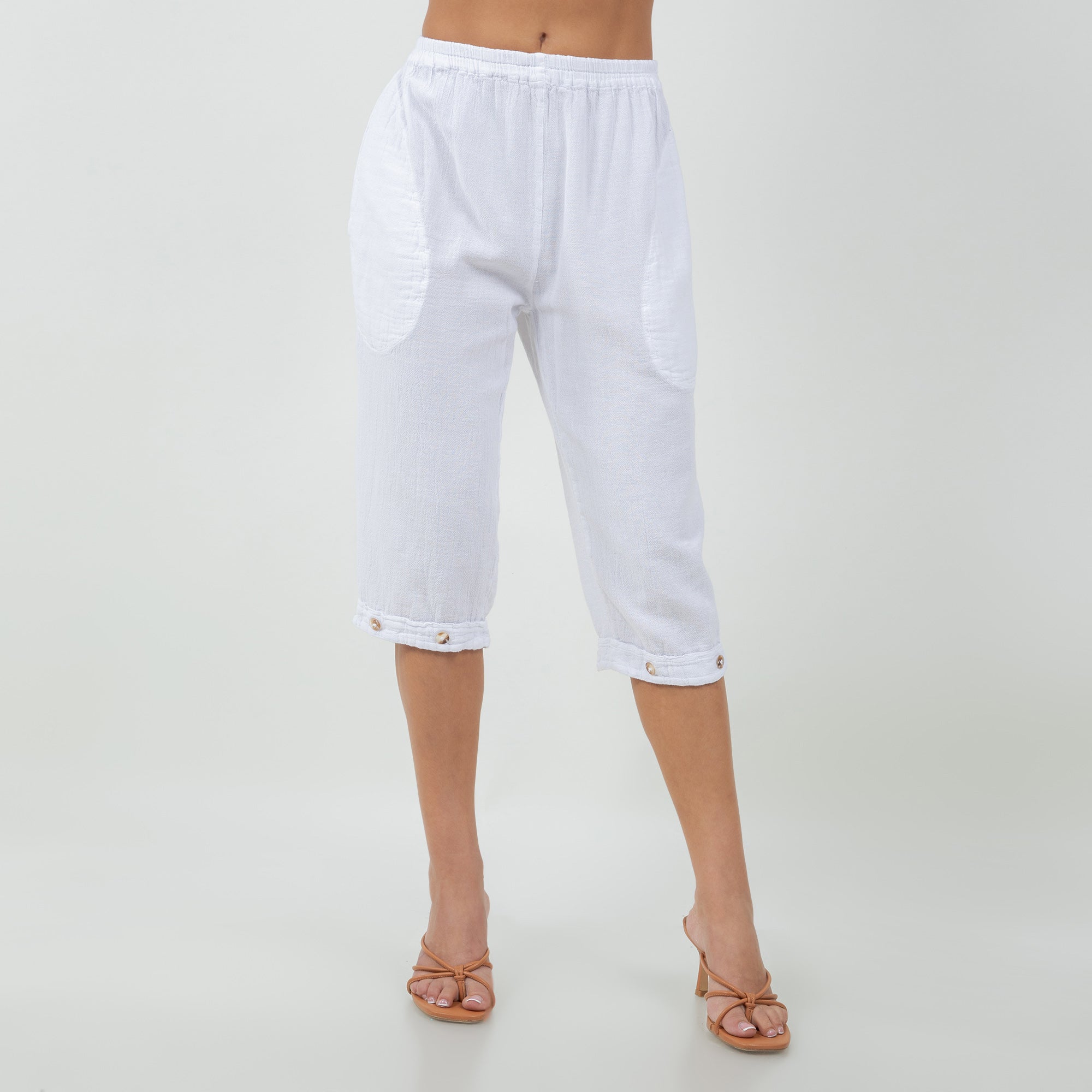 Women's Cotton Gauze Nydia Capri With Pockets