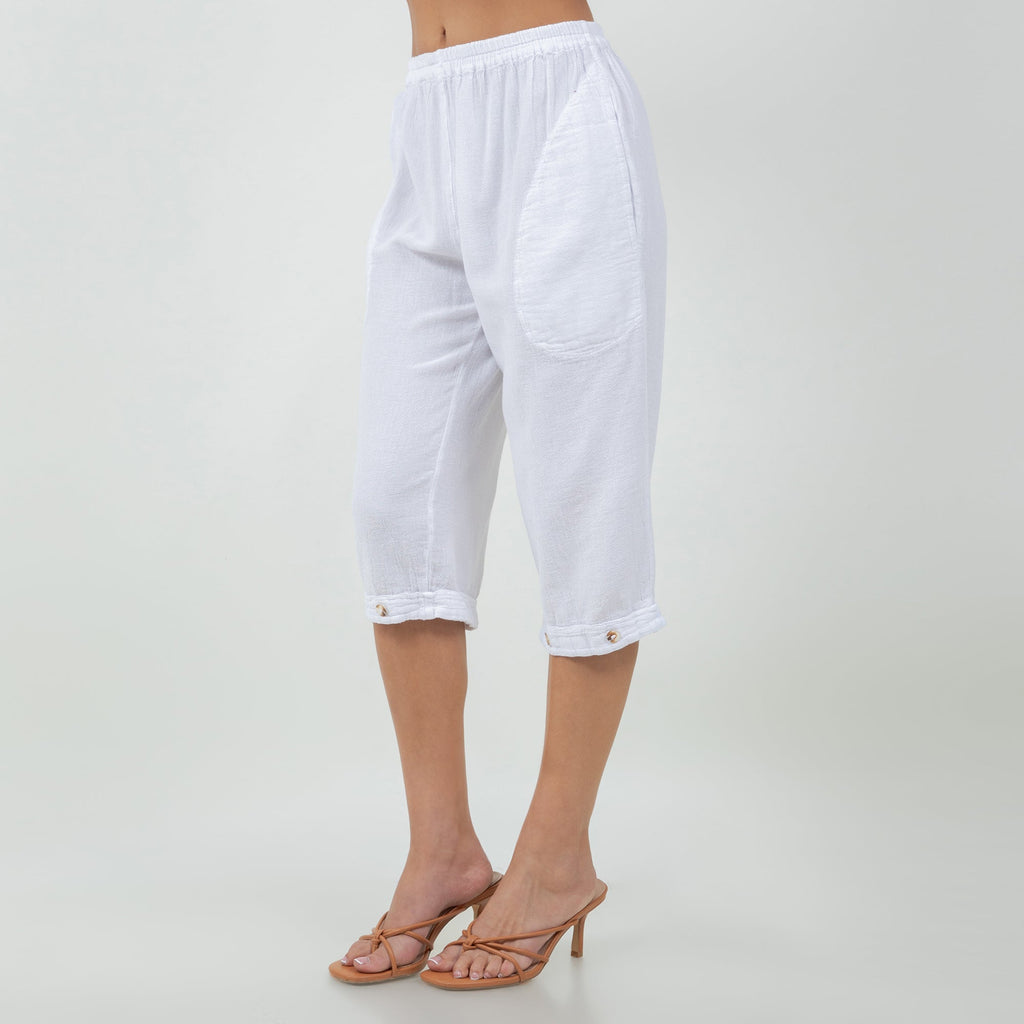 Women's Cotton Gauze Nydia Capri With Pockets
