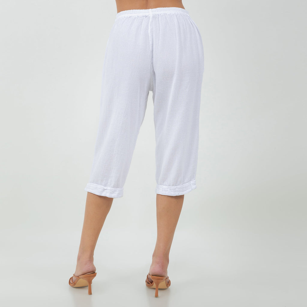 Women's Cotton Gauze Nydia Capri With Pockets