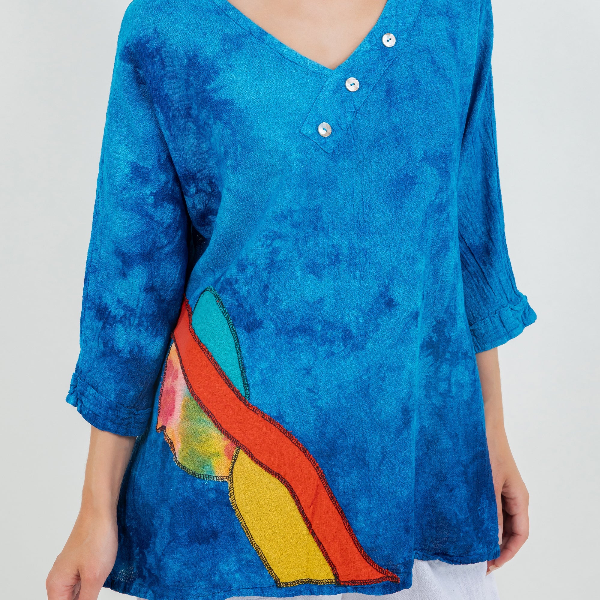 Lucia Applique Top  100% Cotton Gauze