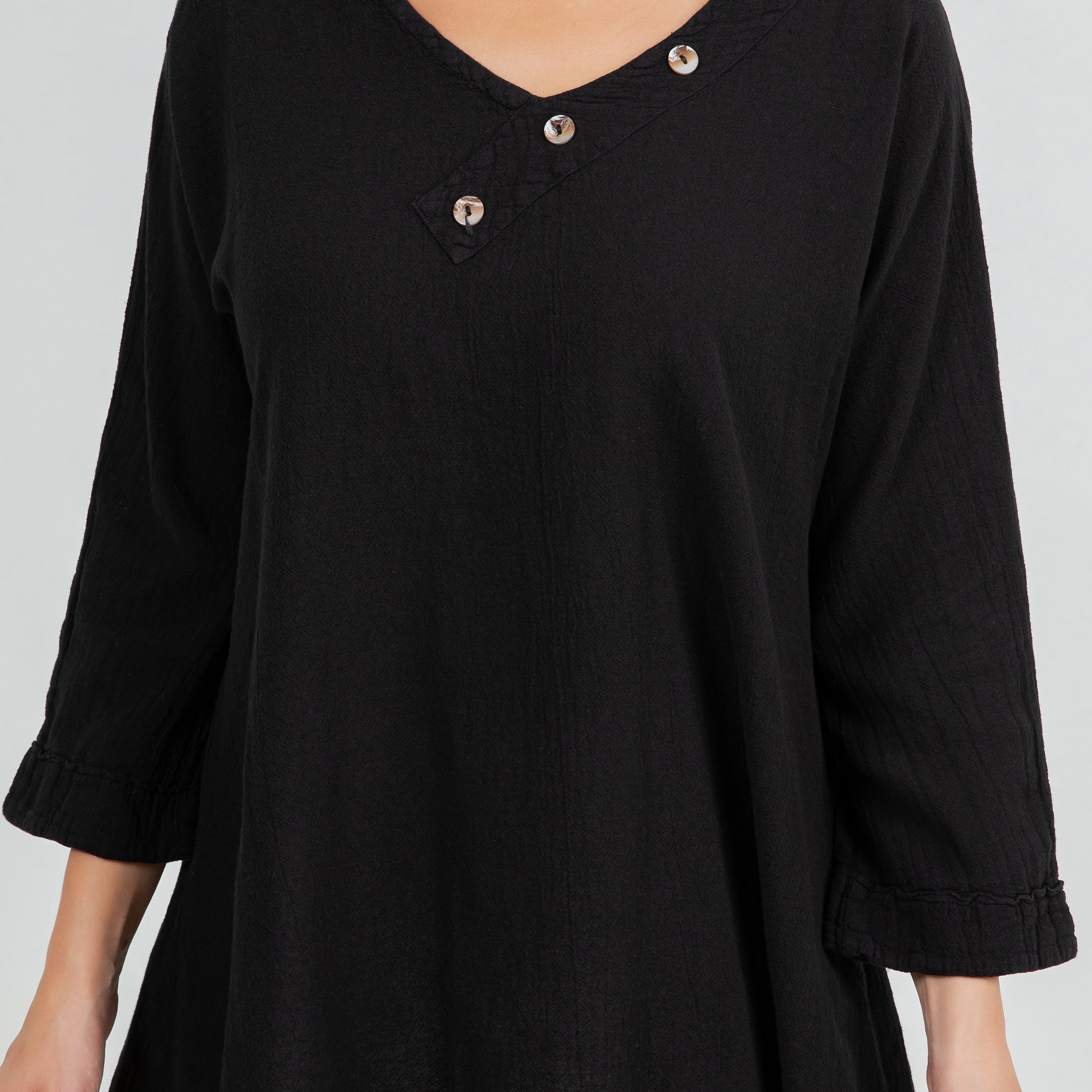 Lu V-Neck Top 100% Cotton Gauze