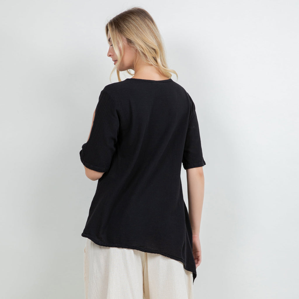 Dagny Top - Cotton Knit Accents Overlay a Fun Sidekick 100% Cotton Gauze