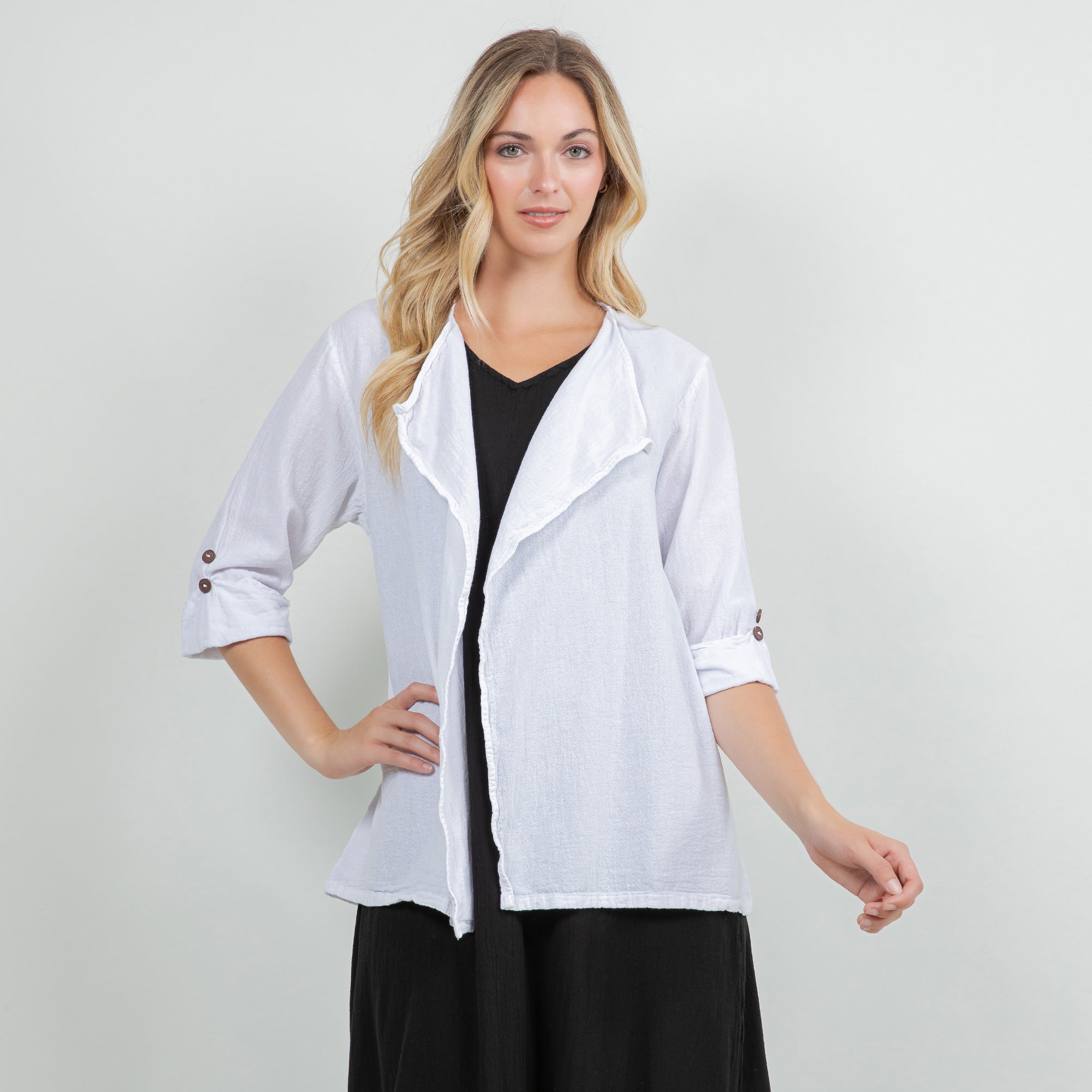 Jeanne Bolero Resort Wear Jacket 100% Cotton Gauze