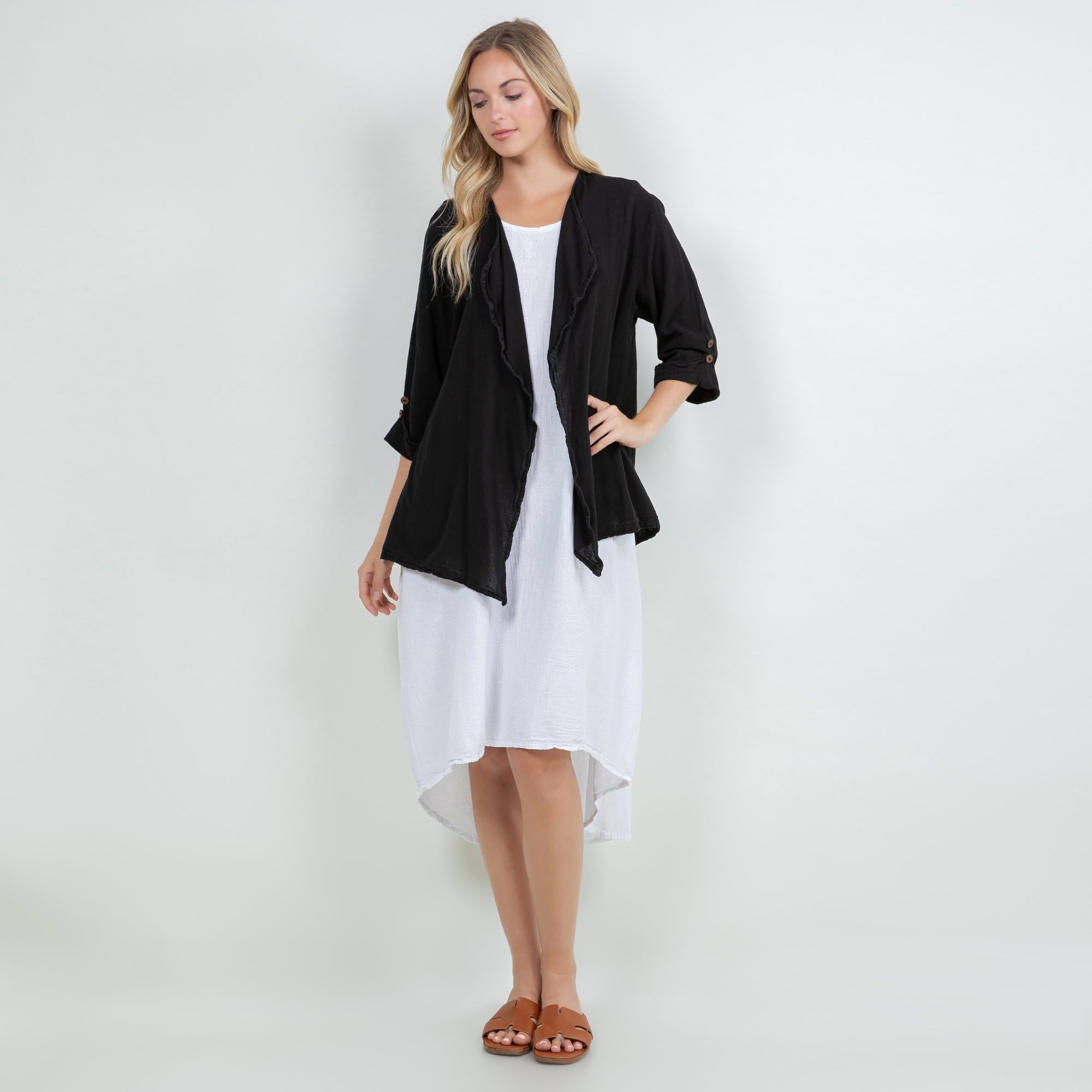 Jeanne Bolero Resort Wear Jacket 100% Cotton Gauze