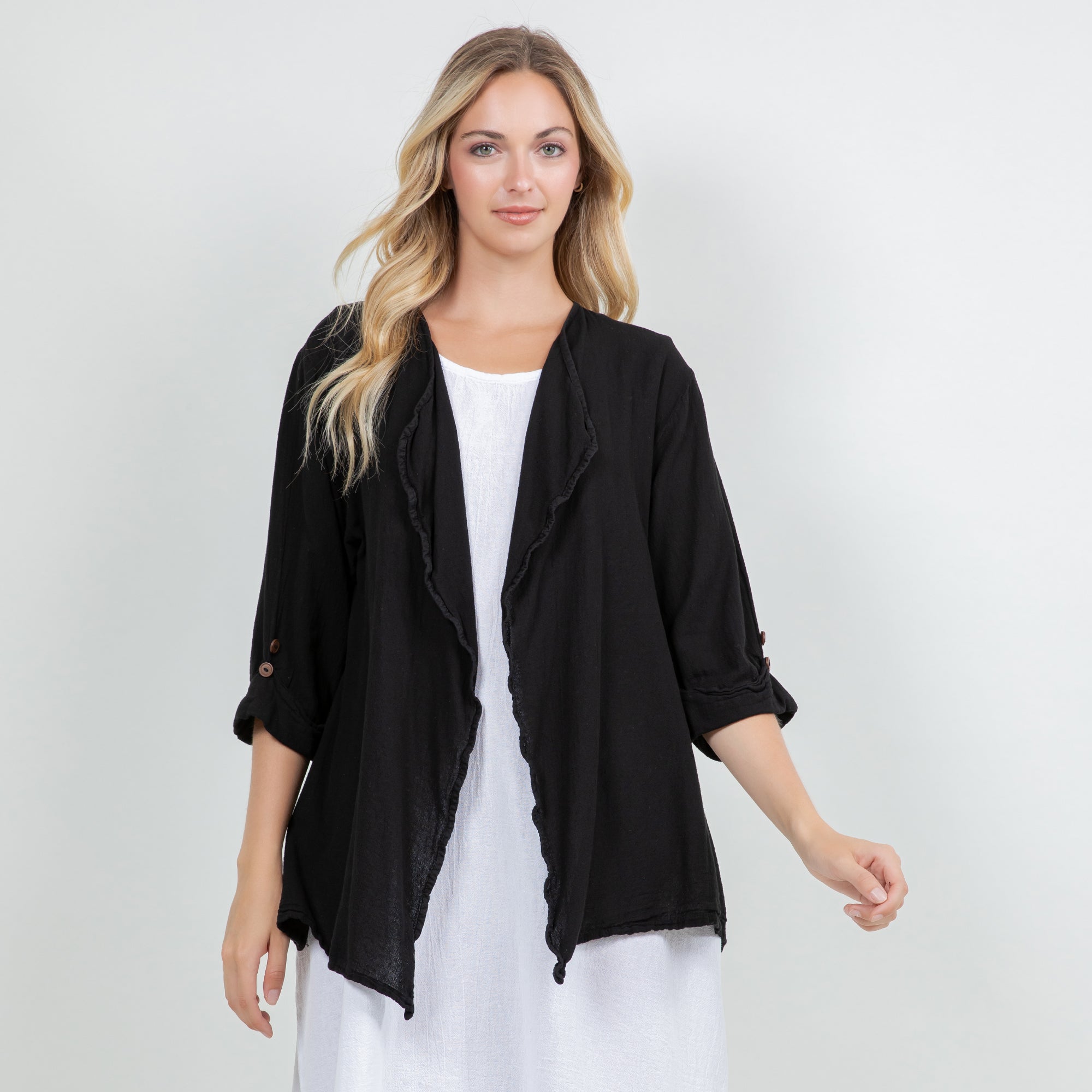 Jeanne Bolero Resort Wear Jacket 100% Cotton Gauze