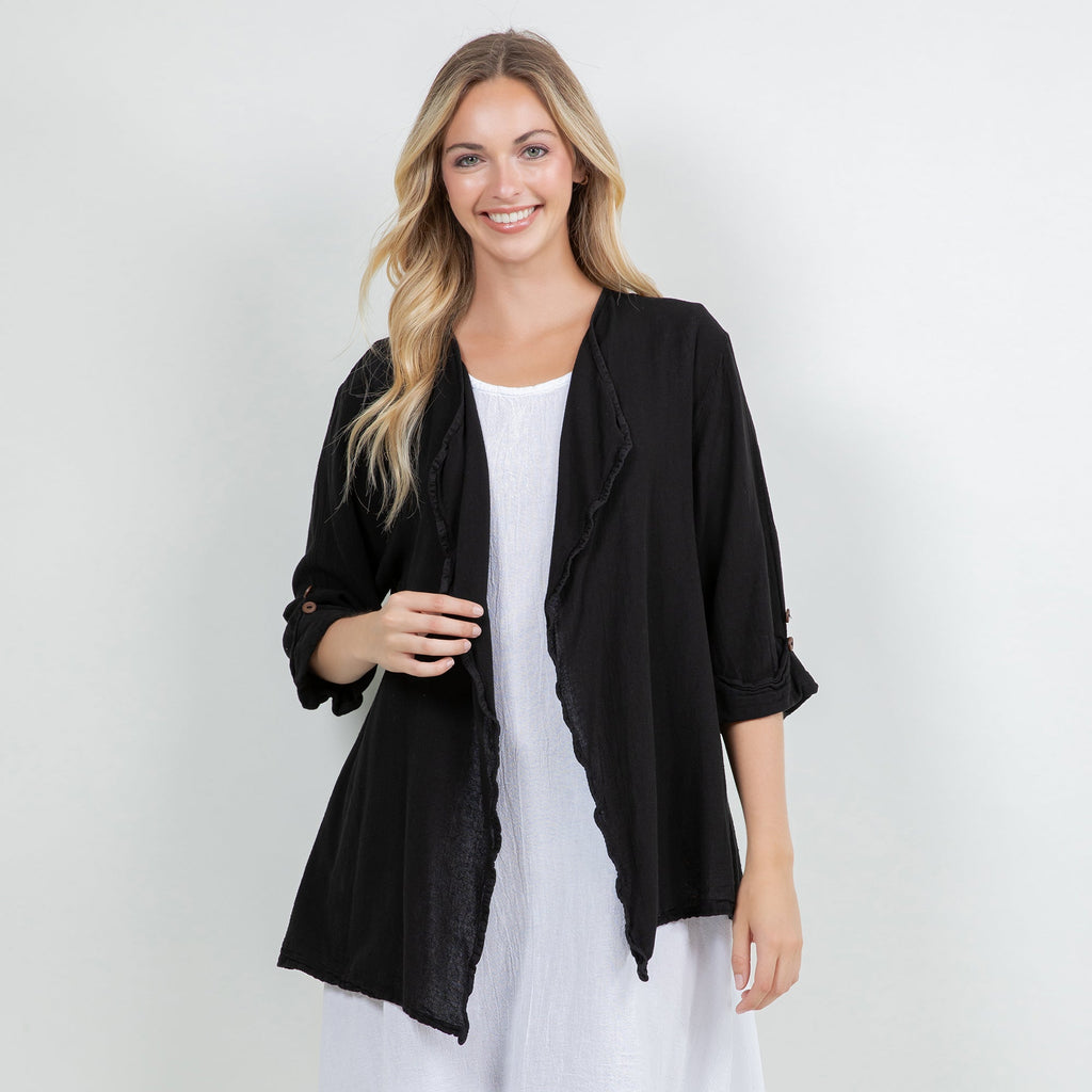 Jeanne Bolero Resort Wear Jacket 100% Cotton Gauze