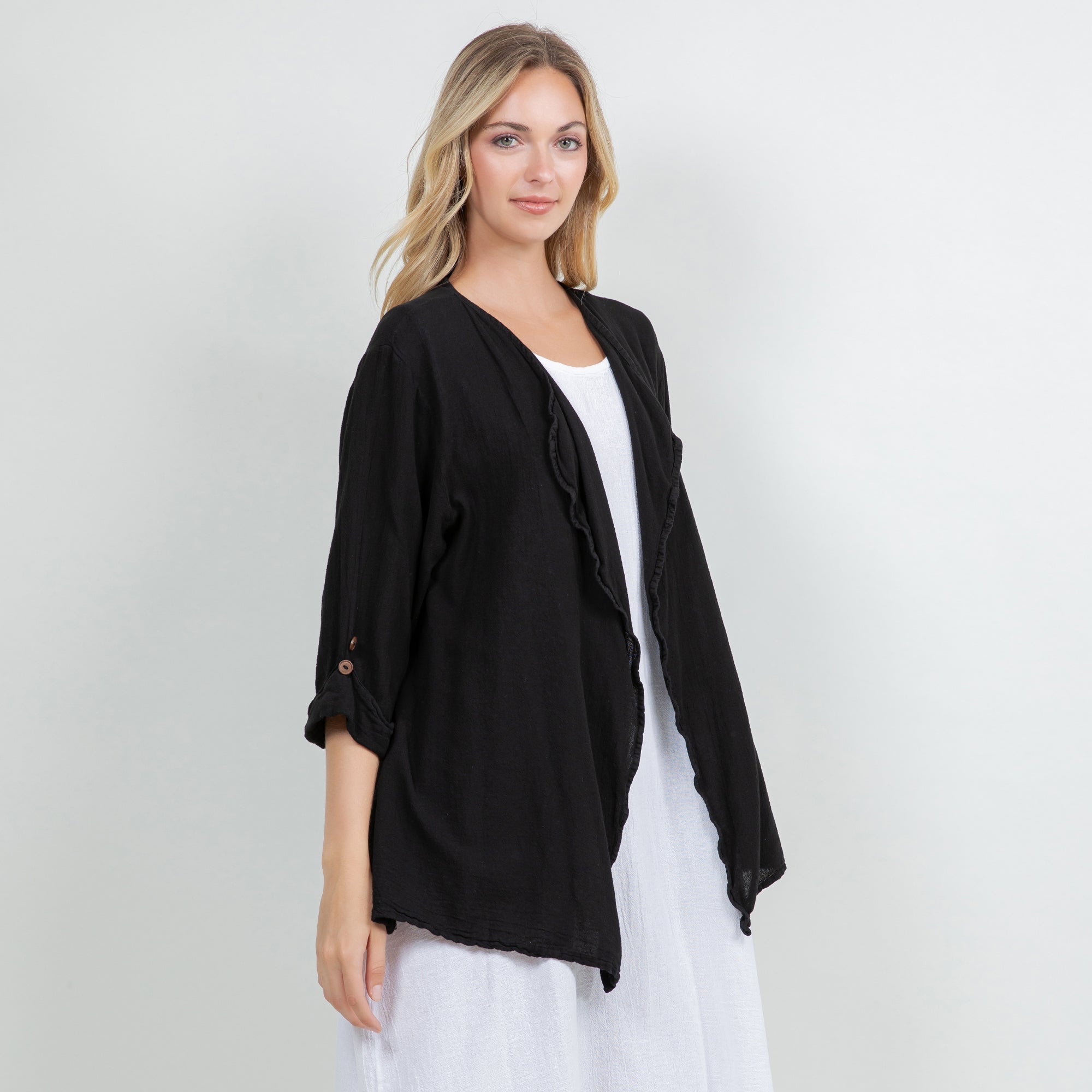 Jeanne Bolero Resort Wear Jacket 100% Cotton Gauze