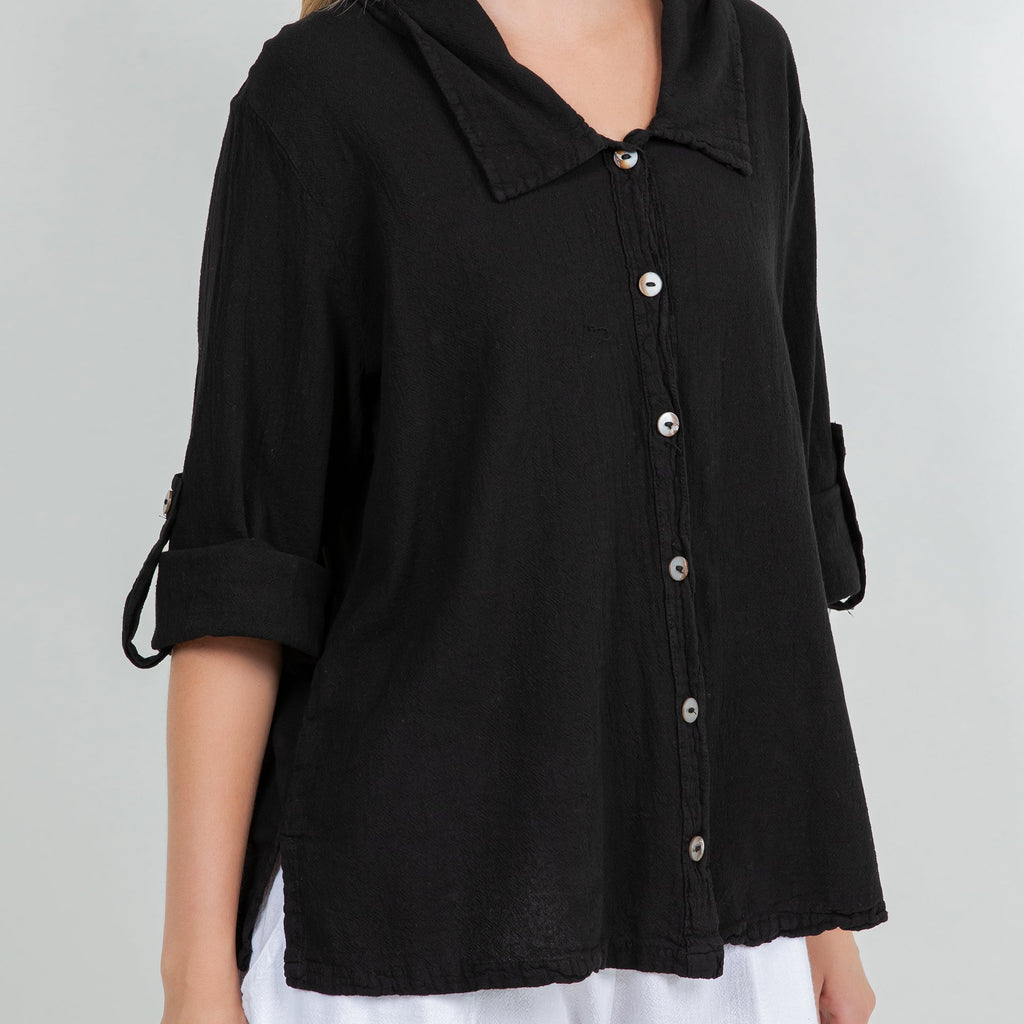 Sloanne Button-Up  100% Cotton Gauze