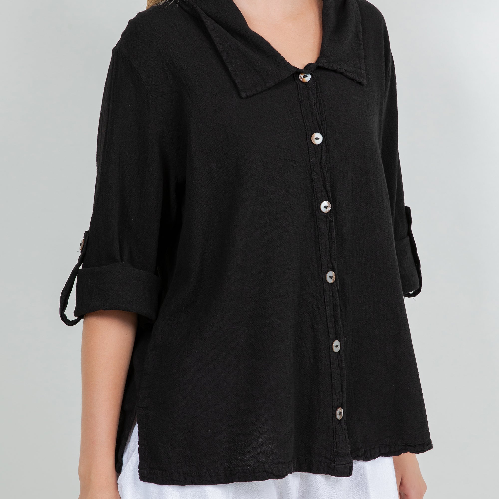 Sloanne Button-Up  100% Cotton Gauze