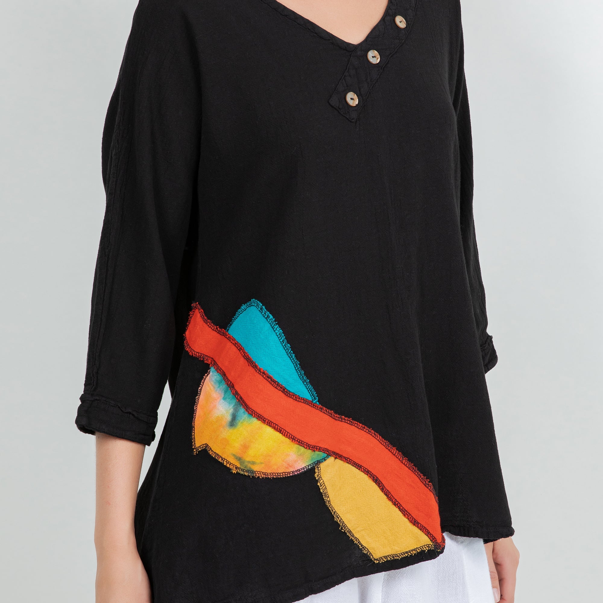 Lucia Applique Top  100% Cotton Gauze