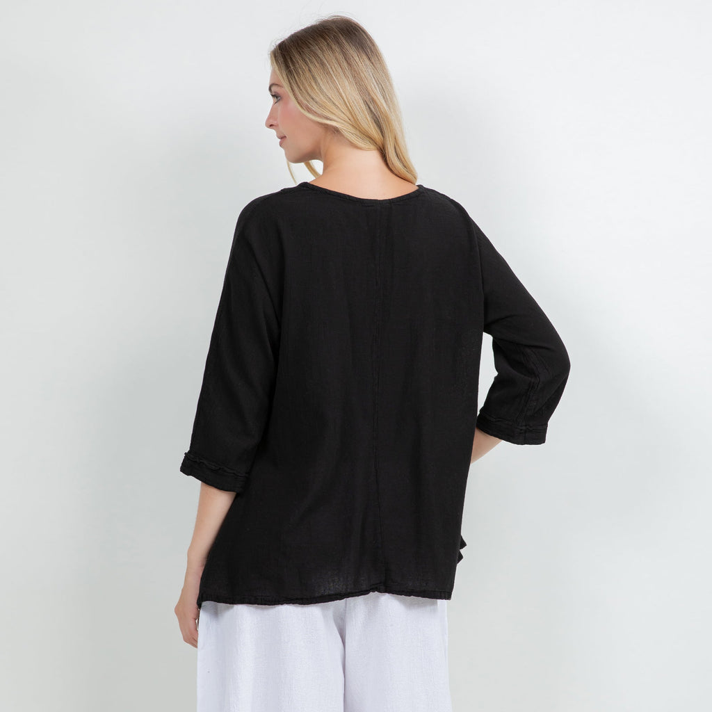 Lucia Applique Top  100% Cotton Gauze