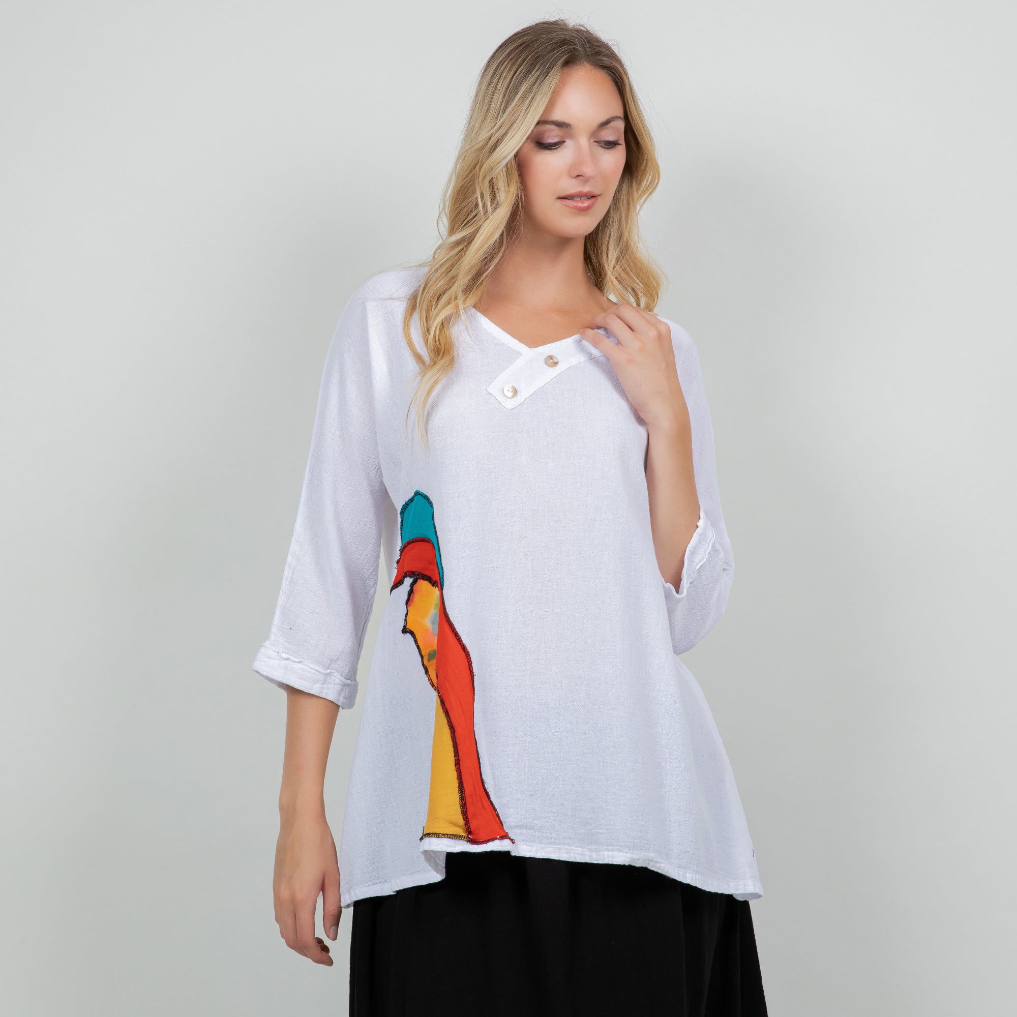 Lucia Applique Top  100% Cotton Gauze