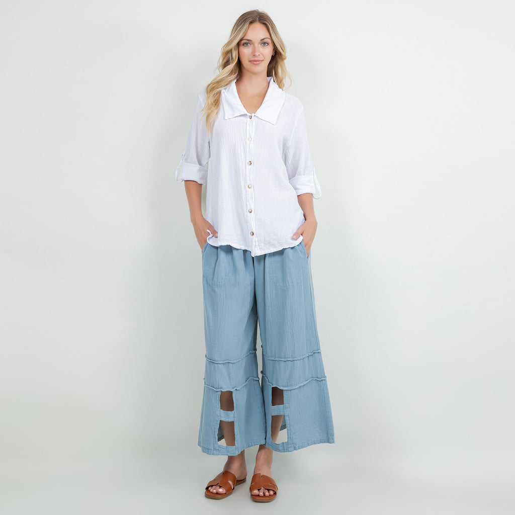 Sloanne Button-Up  100% Cotton Gauze