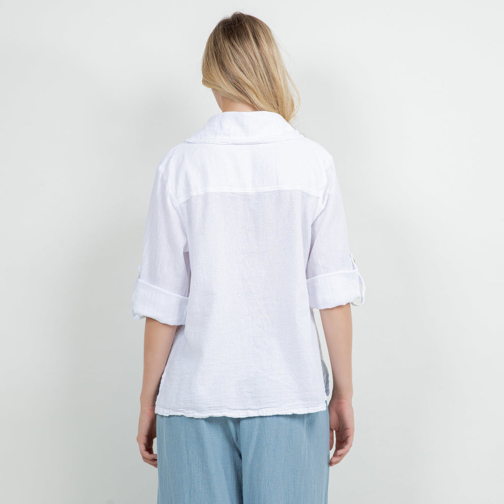 Sloanne Button-Up  100% Cotton Gauze