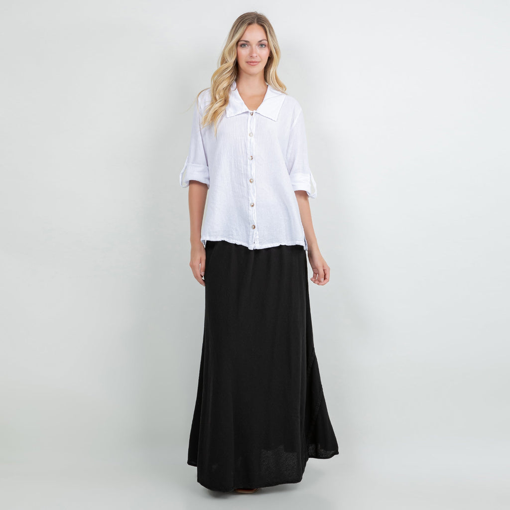 Sloanne Button-Up  100% Cotton Gauze