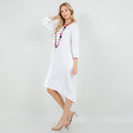 Ellen Our Hi-Low Cotton Gauze Dress with Sleeves and Pockets