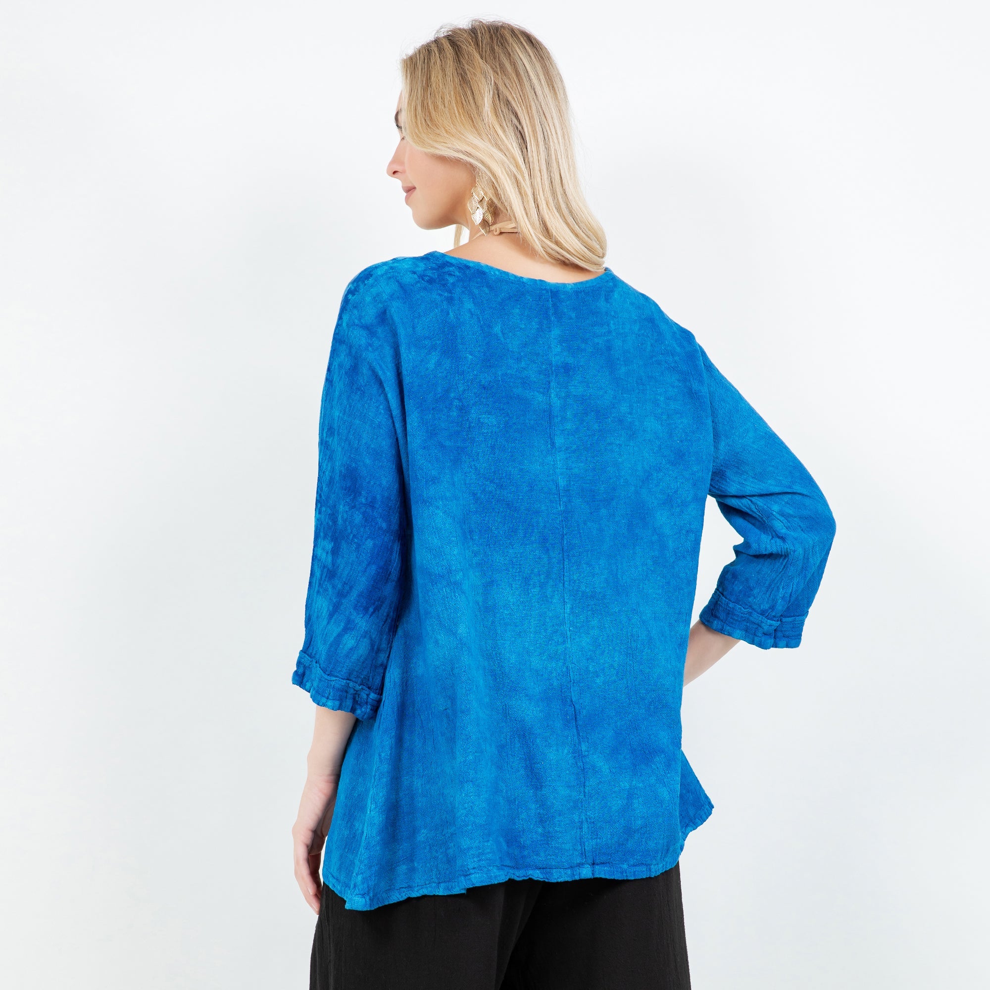 Lu V-Neck Top 100% Cotton Gauze