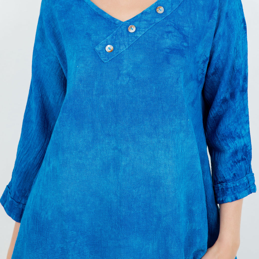 Lu V-Neck Top 100% Cotton Gauze
