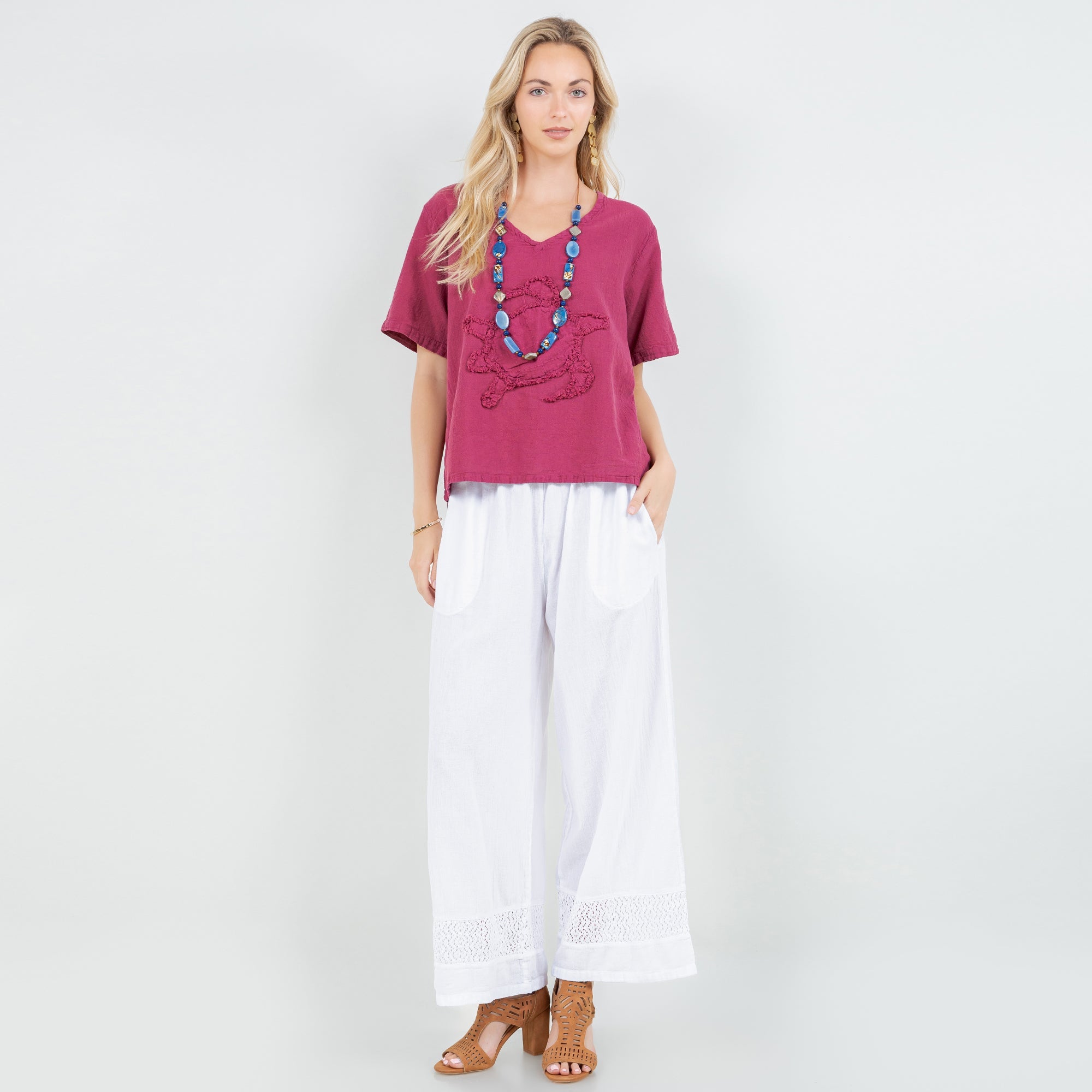Women's 100% Cotton Gauze Turtle Top