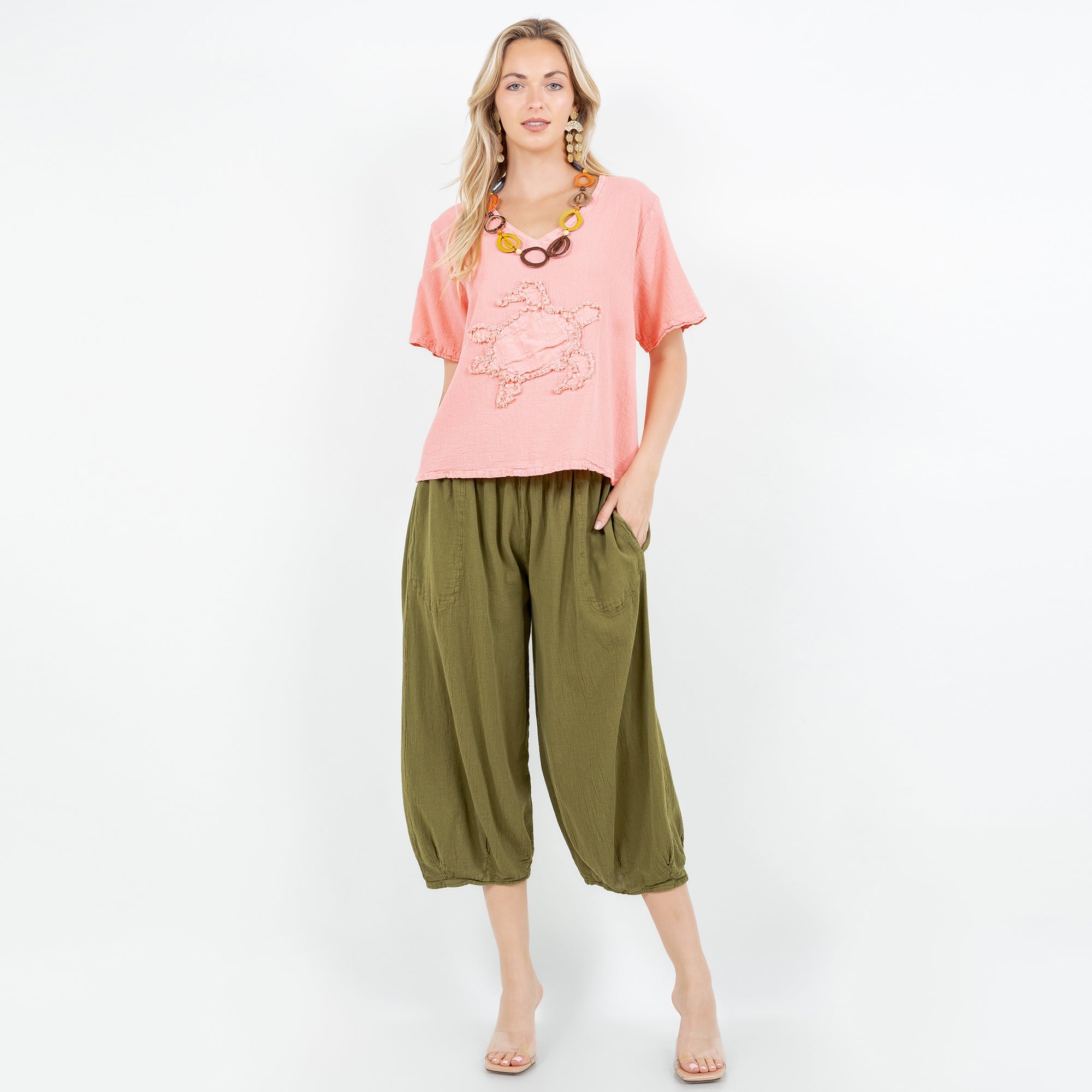 Women's 100% Cotton Gauze Turtle Top