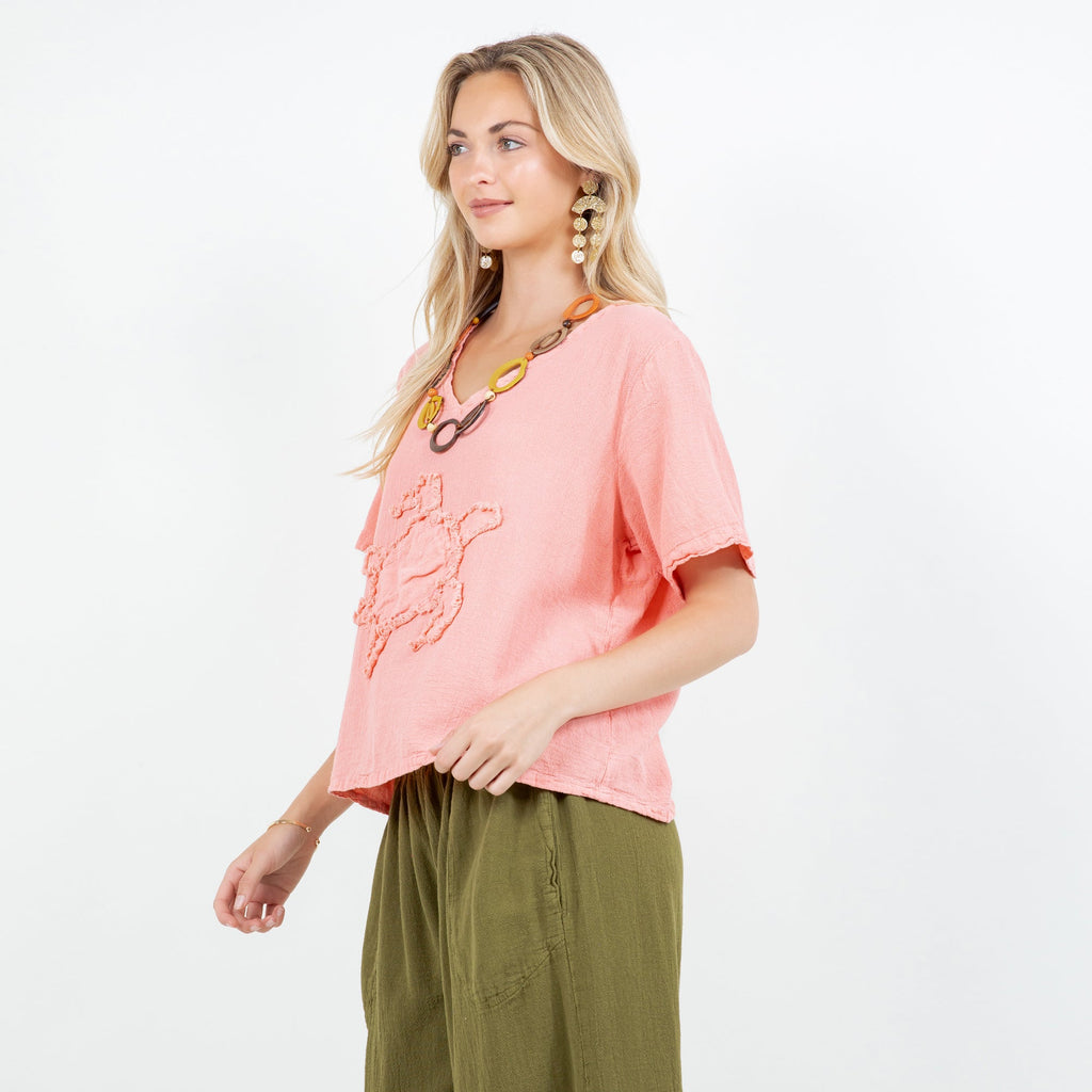 Women's 100% Cotton Gauze Turtle Top