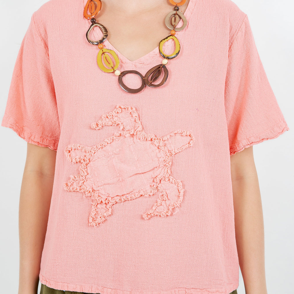 Women's 100% Cotton Gauze Turtle Top