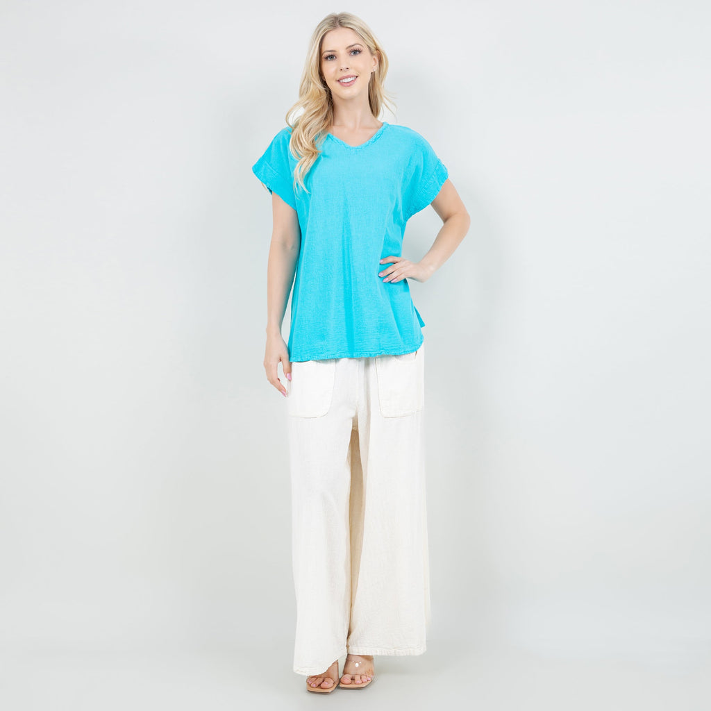 Carla 100% Cotton Gauze Top in OSFM Sale