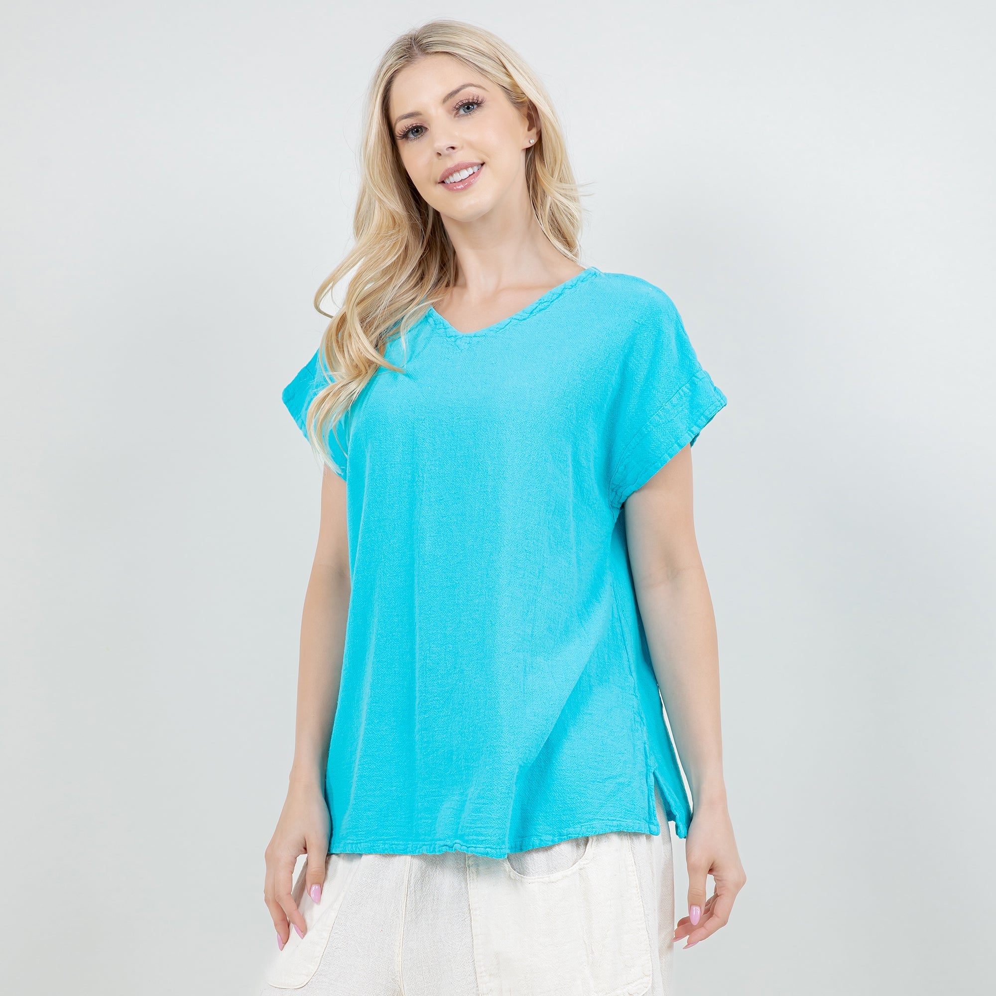 Carla 100% Cotton Gauze Top in OSFM Sale