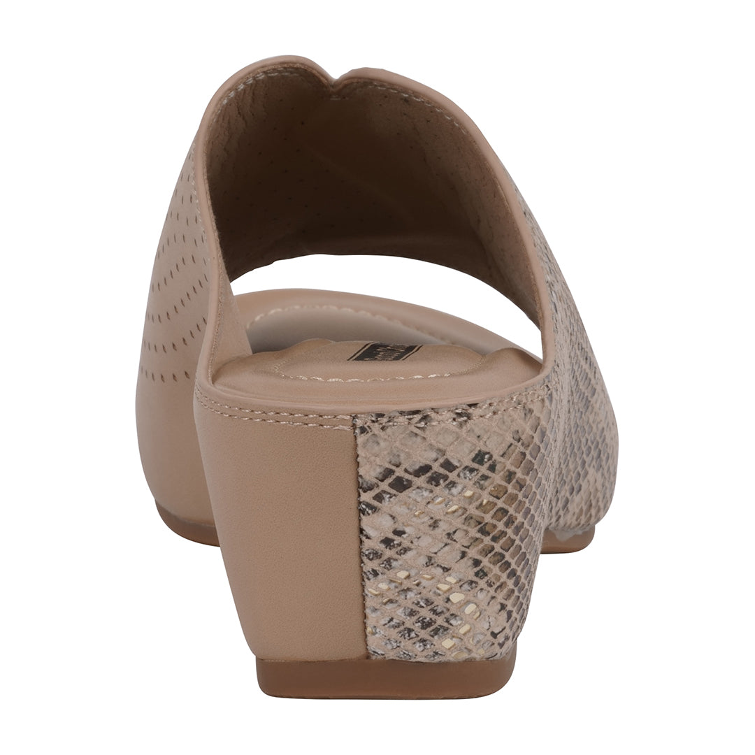 Women's Dacia Tan Snake-Skin Wedge Sandals