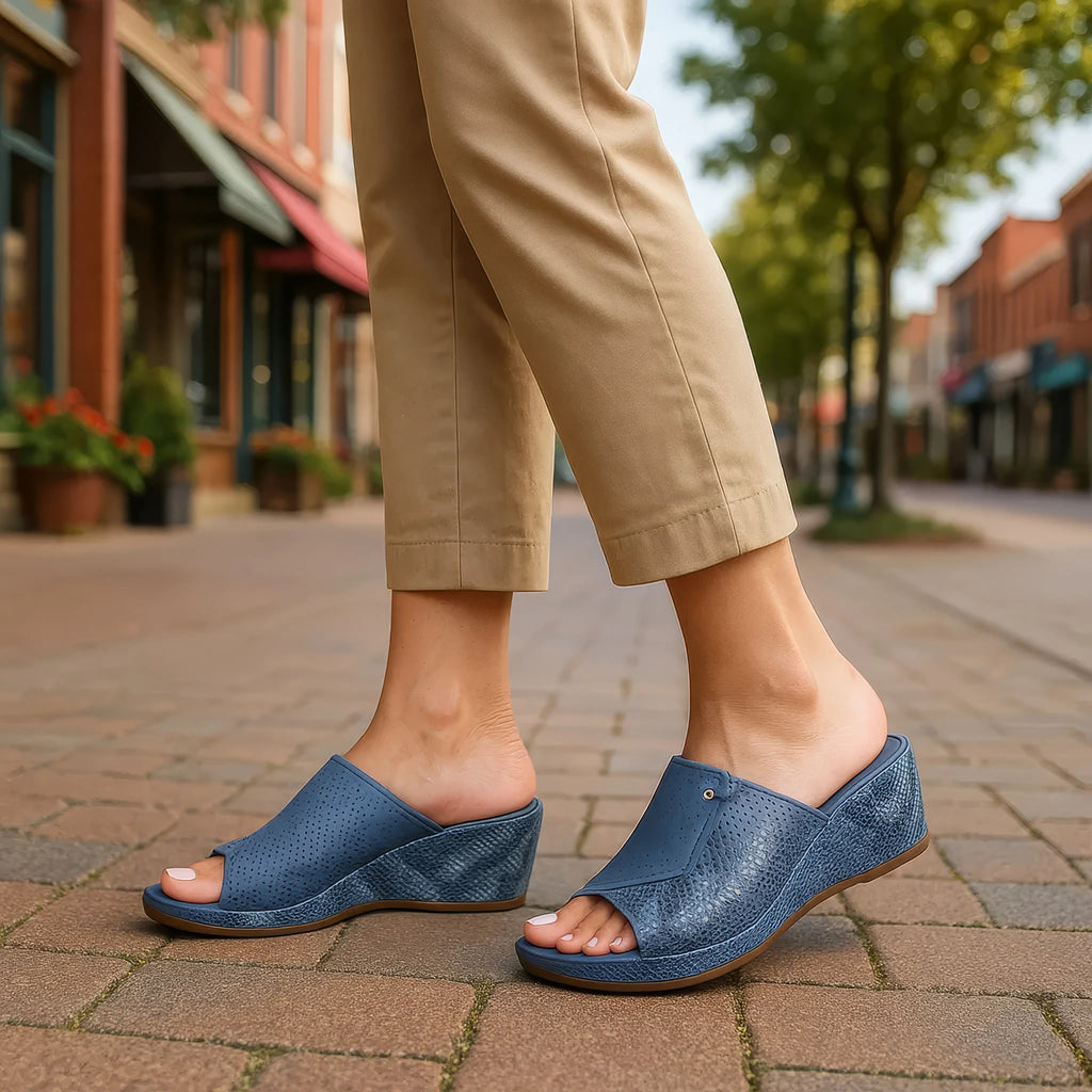 Women's Dacia Tan Snake-Skin Wedge Sandals