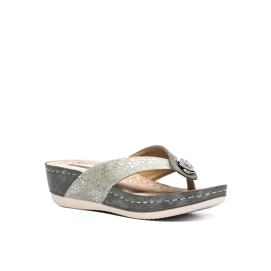 Women's Dafni Khaki Wedge Sandals