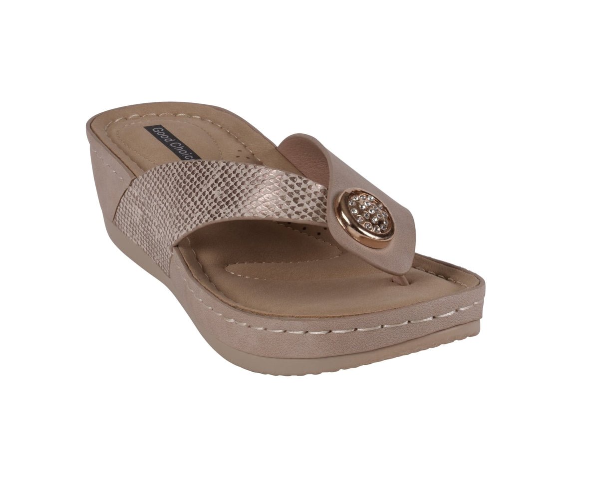 Women's Dafni Bronze Wedge Sandals