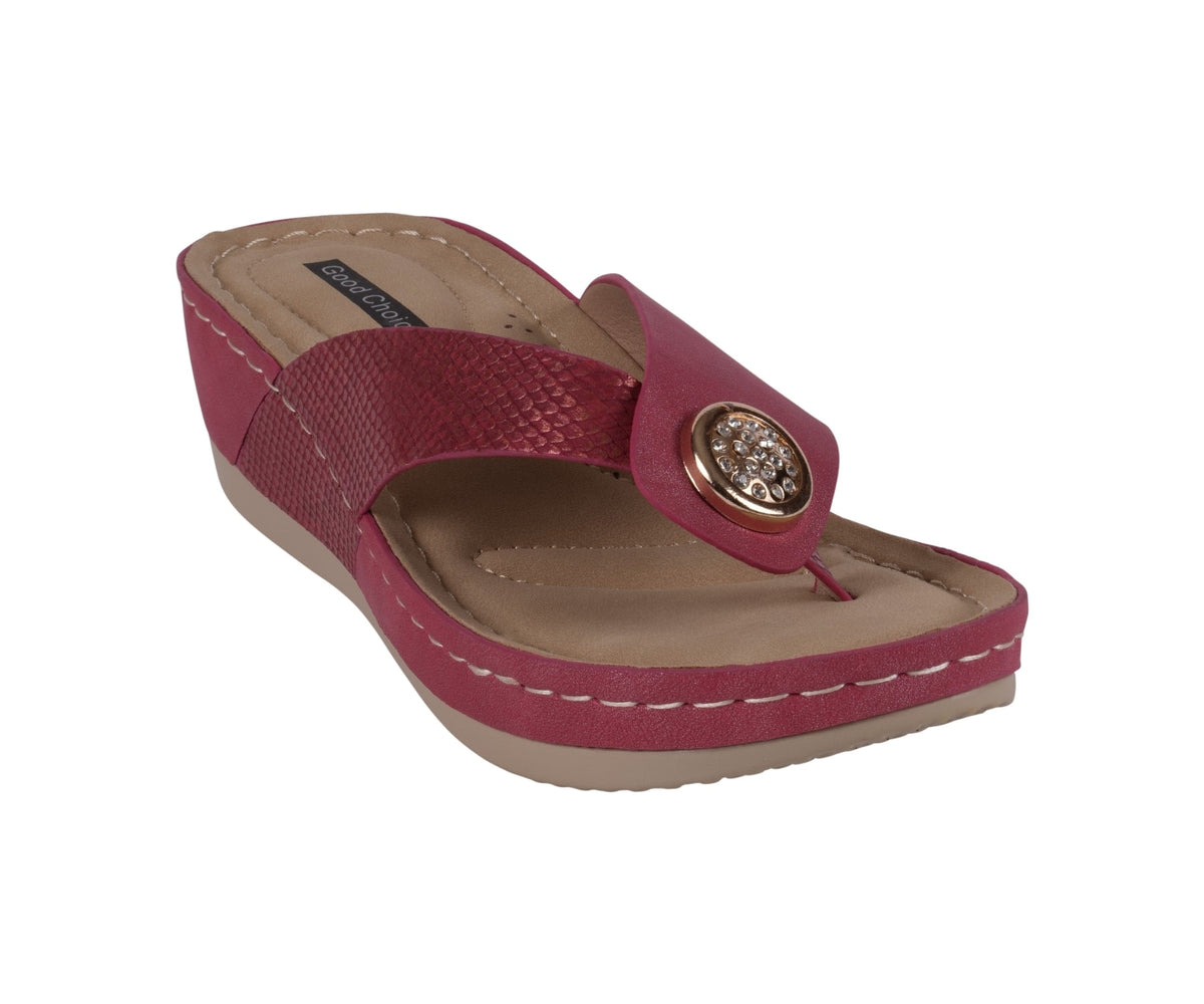 Women's Dafni Red Wedge Sandals