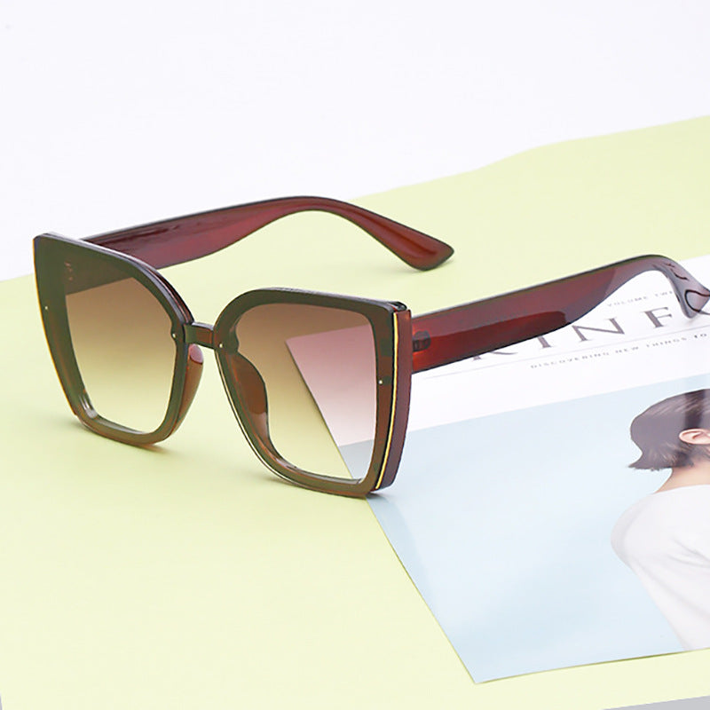 Women's Cat-Eye Oversized Sunglasses — UV Protection Trendy Shades