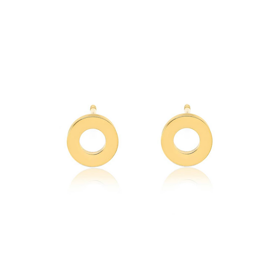 ER001G B.Tiff Gold Open Circle Stud Earrings