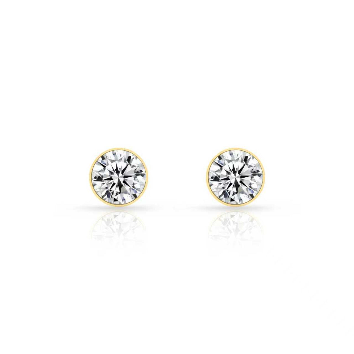 ER101G B.Tiff Gold 1 ct Solitaire Stud Earrings