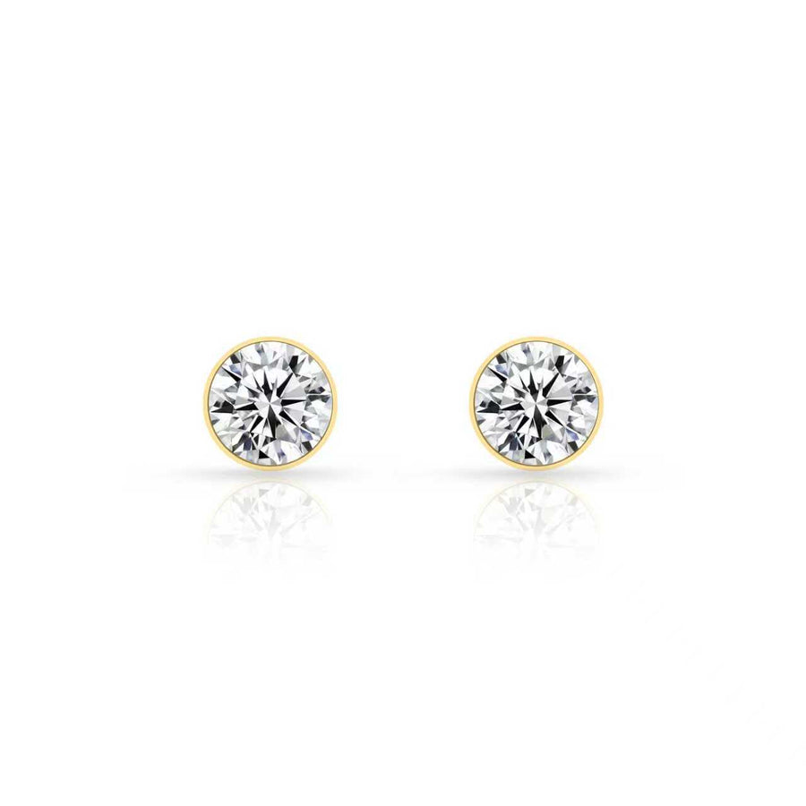 ER101G B.Tiff Gold 1 ct Solitaire Stud Earrings