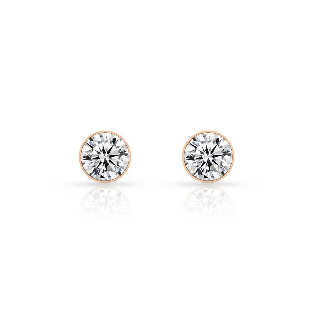 ER101RG B.Tiff Rose Gold 1 ct Solitaire Stud Earrings