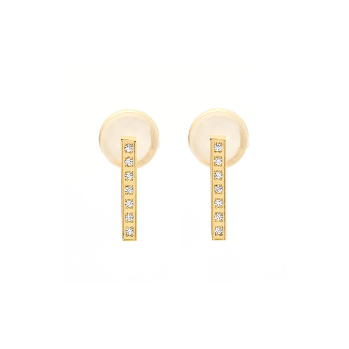 ER246G B.Tiff Gold Pavé L-Bar Earrings