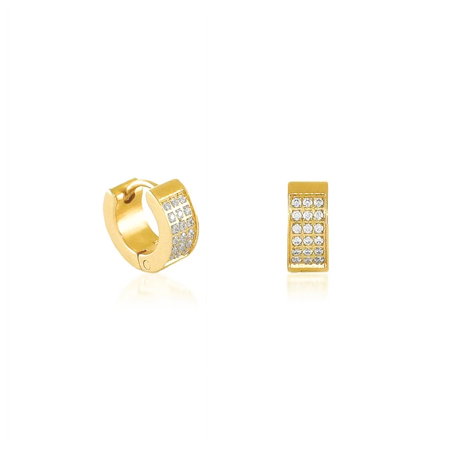 ER418G B.Tiff Gold Pavé Huggie Earrings