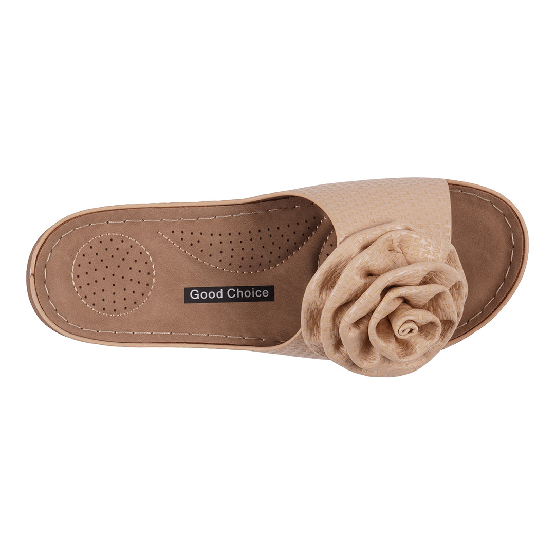 Women's Honey Natural Flat Comfort Sandals