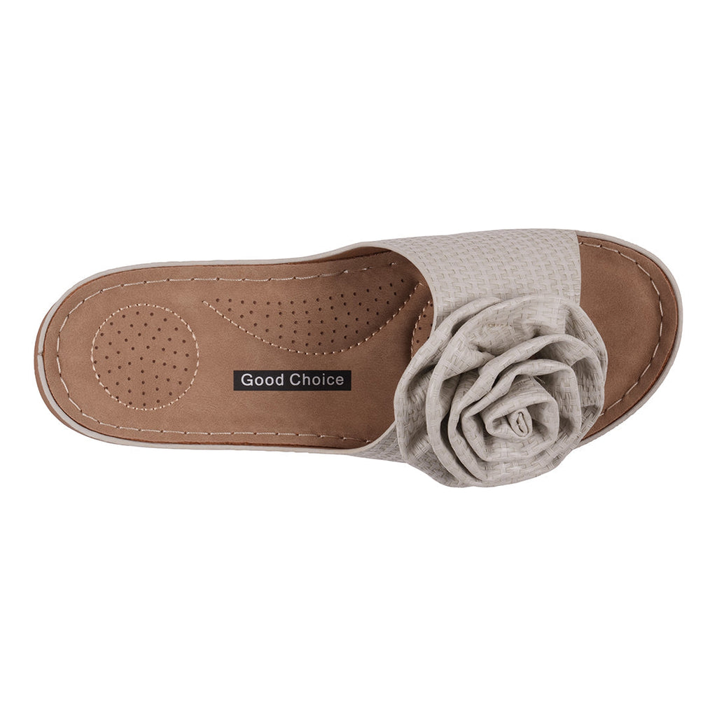 Women's Honey Grey Flat Comfort Sandals